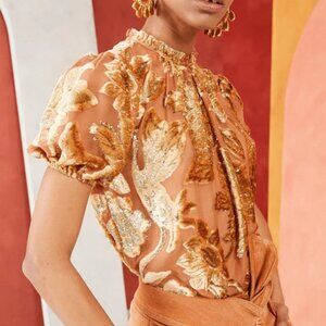 NWOT ULLA JOHNSON Paola Top in Rose Gold XS $425